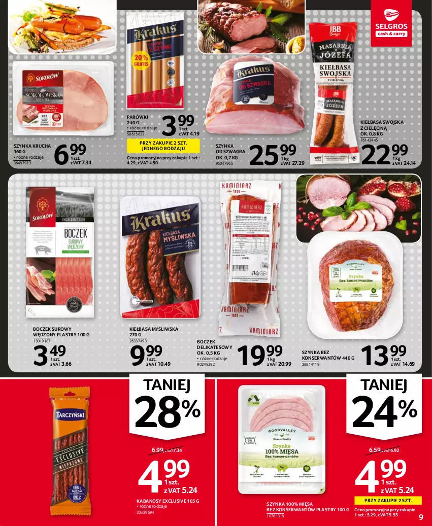 Gazetka promocyjna Selgros - Oferta spożywcza - ważna 28.10 do 09.11.2021 - strona 9 - produkty: Boczek, Gra, Kabanos, Kiełbasa, Parówki, Ser, Szynka