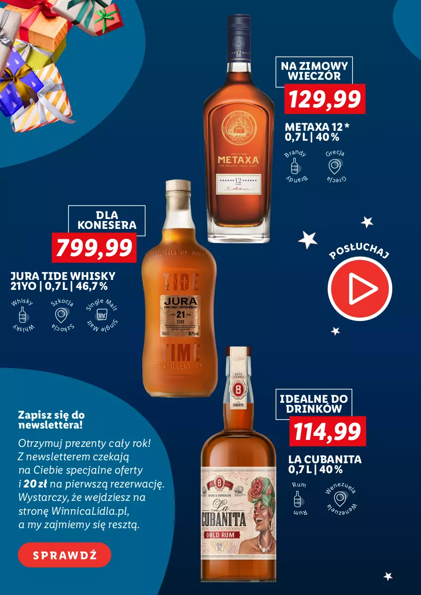 Gazetka promocyjna Lidl - Alkohole na święta - ważna 05.12 do 22.12.2022 - strona 4 - produkty: Gin, Johnnie Walker, Koc, Metaxa, Rum, Ser, Tera, Whisky