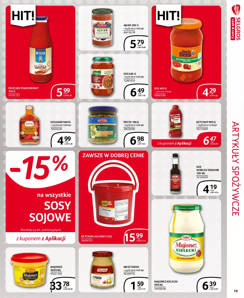 Gazetka promocyjna Selgros - Extra Oferta - ważna 01.10 do 31.10.2021 - strona 19 - produkty: Artykuły spożywcze, Ketchup, Majonez, Mus, Musztarda, Pesto, Sos