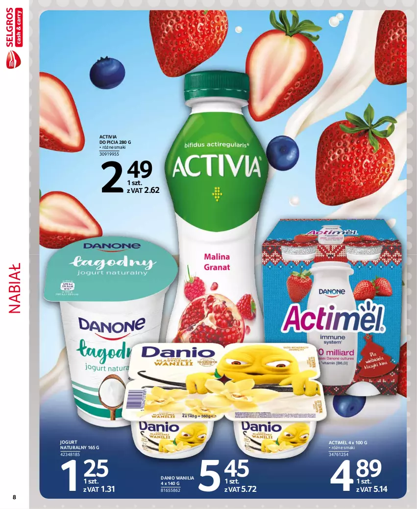 Gazetka promocyjna Selgros - Extra Oferta - ważna 01.10 do 31.10.2021 - strona 8 - produkty: Actimel, Activia, Danio, Jogurt, Jogurt naturalny