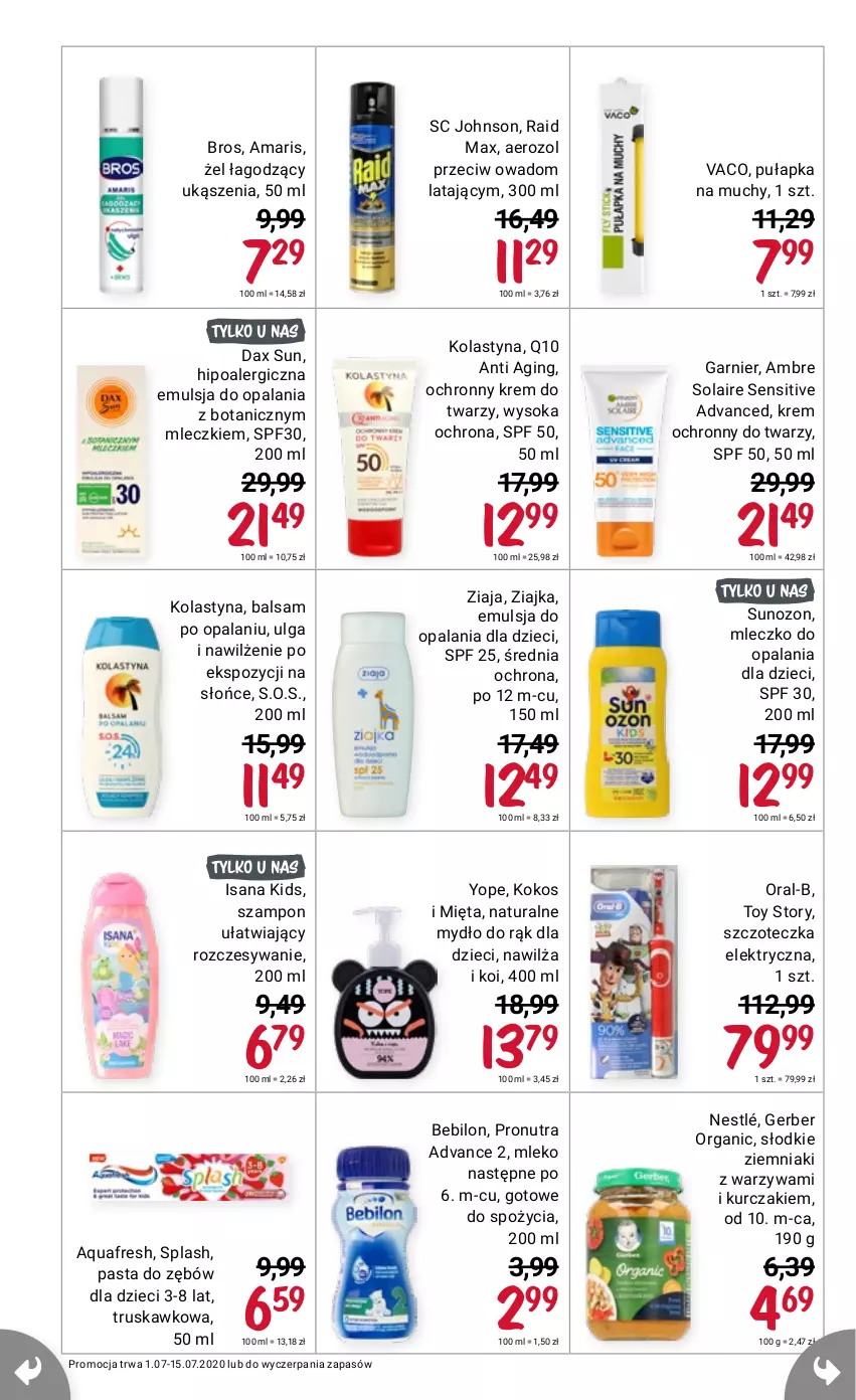 Gazetka promocyjna Rossmann - Lipiec I - ważna 01.07 do 15.06.2021 - strona 10 - produkty: Aquafresh, DAX, Dzieci, Emulsja, Garnier, Gerber, Gin, Isana, Kokos, Krem do twarzy, Kurczak, LG, Mleczko, Mleko, Mleko dla dzieci, Nestlé, Ochronny krem, Sok, Szampon, Szczoteczka, Warzywa, Yope, Ziaja, Ziajka, Ziemniaki