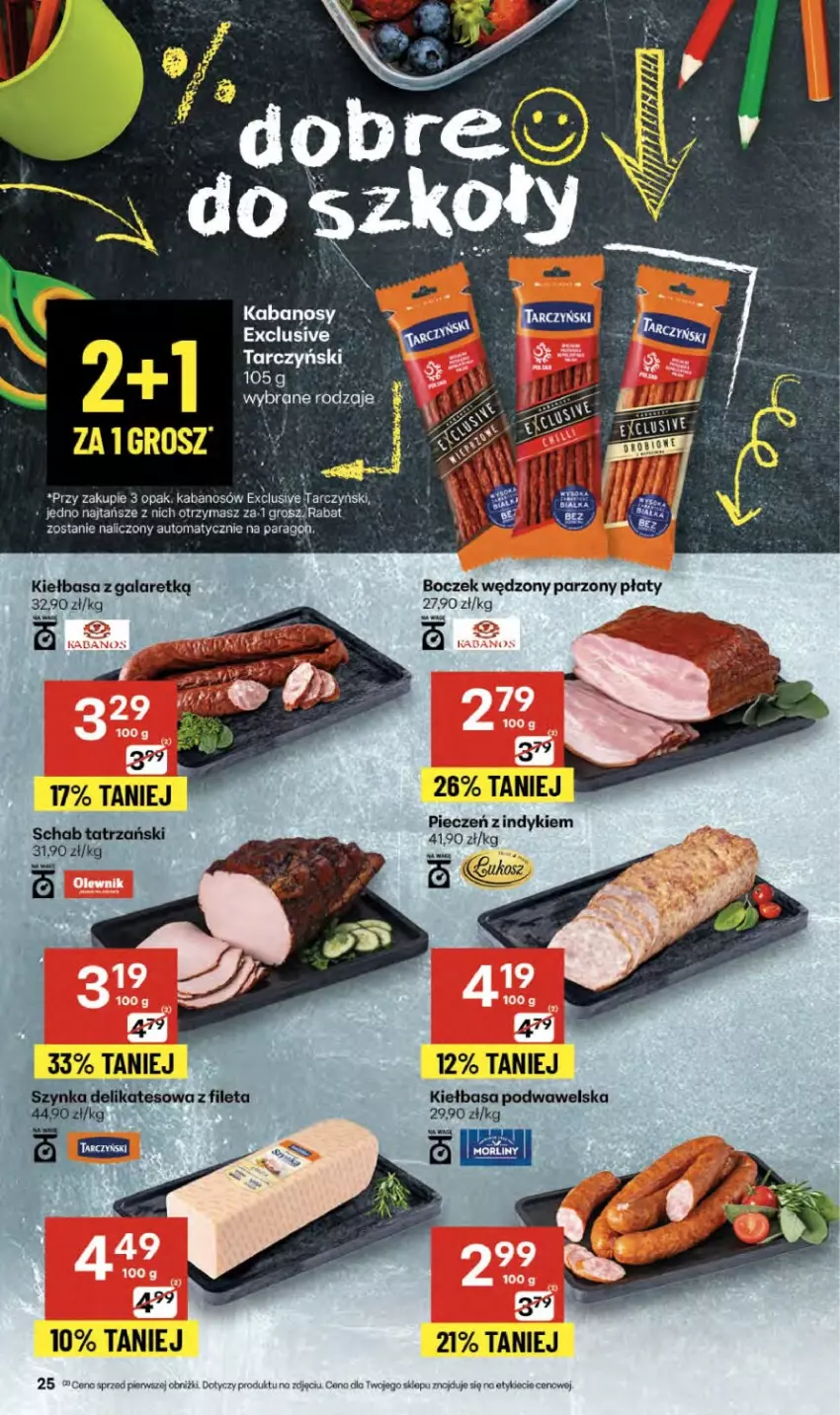 Gazetka promocyjna Delikatesy Centrum - Franczyza DC37 Czwartek - ważna 11.09 do 17.09.2025 - strona 25 - produkty: Boczek, Gala, Kabanos, Kiełbasa, Kiełbasa podwawelska, Tarczyński, Wawel