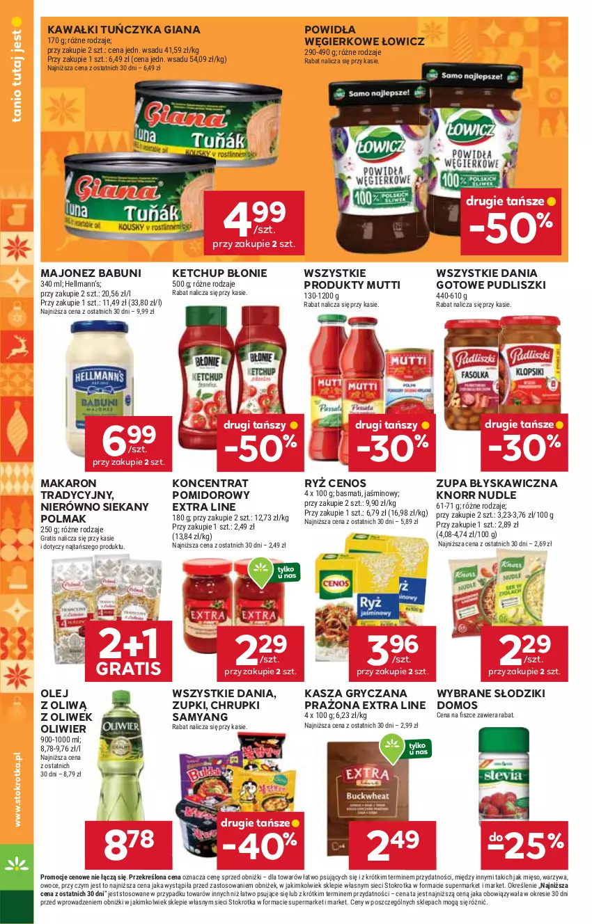 Gazetka promocyjna Stokrotka - Market - ważna 27.11 do 03.12.2025 - strona 18 - produkty: Babuni, Cenos, Chrupki, Dania gotowe, Gra, Gry, Hellmann’s, Kasza, Kasza gryczana, Kawa, Ketchup, Knorr, Koncentrat pomidorowy, Majonez, Makaron, Mięso, Olej, Olma, Owoce, Pudliszki, Ryż, Tuńczyk, Warzywa, Zupa