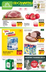 Gazetka promocyjna Stokrotka - Supermarket - Gazetka - ważna od 15.09 do 15.09.2021 - strona 1 - produkty: Piwa, Piwo, Koc, Gra, Papier, Bref, Szynka, Ręcznik, Okocim, Pomidory, Fa