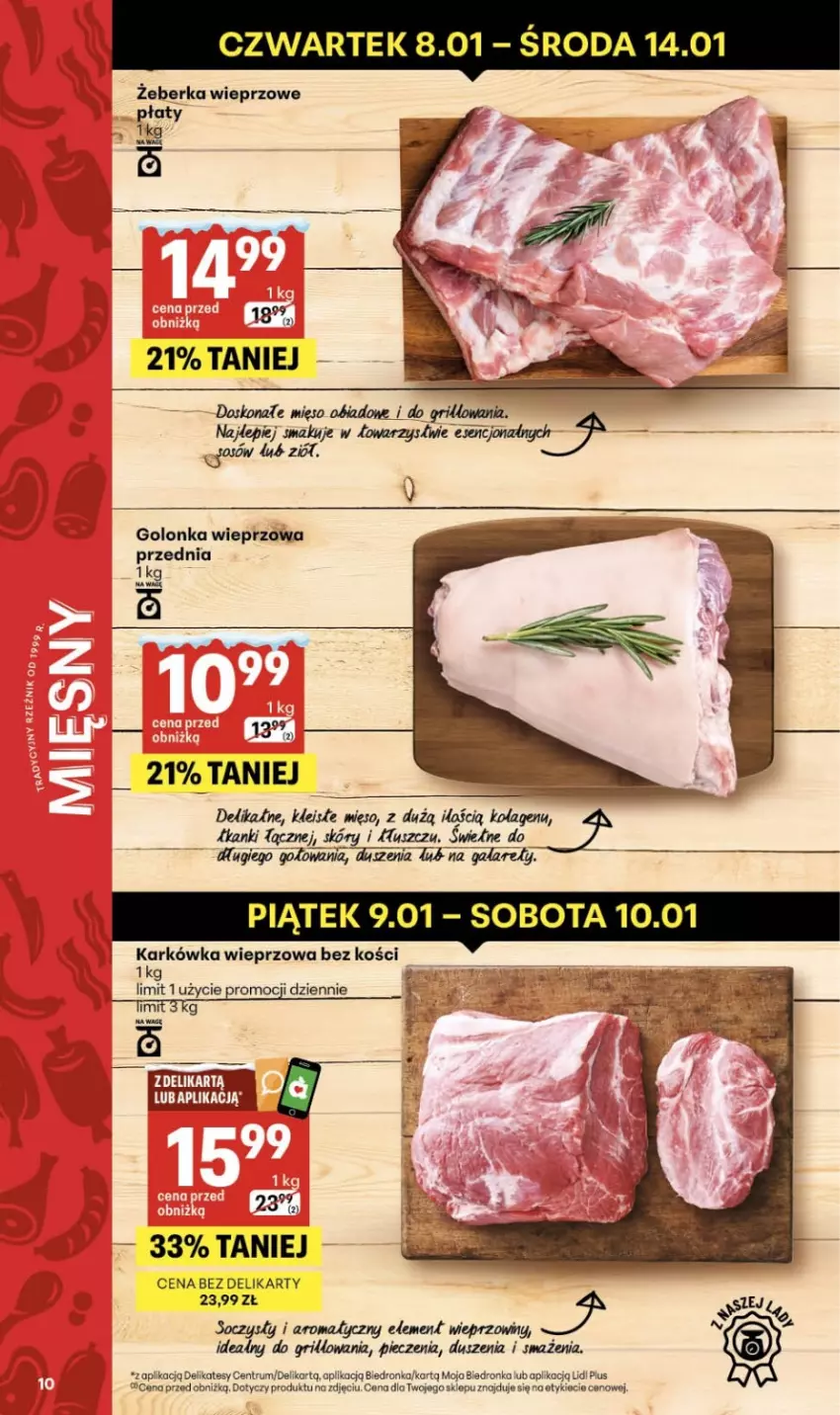 Gazetka promocyjna Delikatesy Centrum - Franczyza DC02 Czwartek - ważna 08.01 do 14.01.2026 - strona 10 - produkty: Golonka wieprzowa, Grill, Karkówka wieprzowa, Mięso, Piec, Por, Rum
