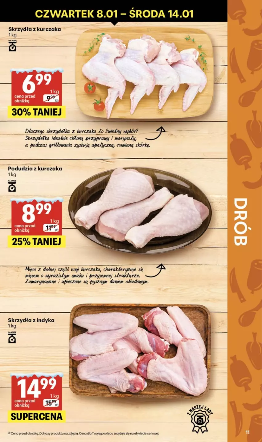 Gazetka promocyjna Delikatesy Centrum - Franczyza DC02 Czwartek - ważna 08.01 do 14.01.2026 - strona 11 - produkty: Grill, Kurczak, Mięso, Piec, Przyprawy, Rum, Skrzydełka z kurczaka