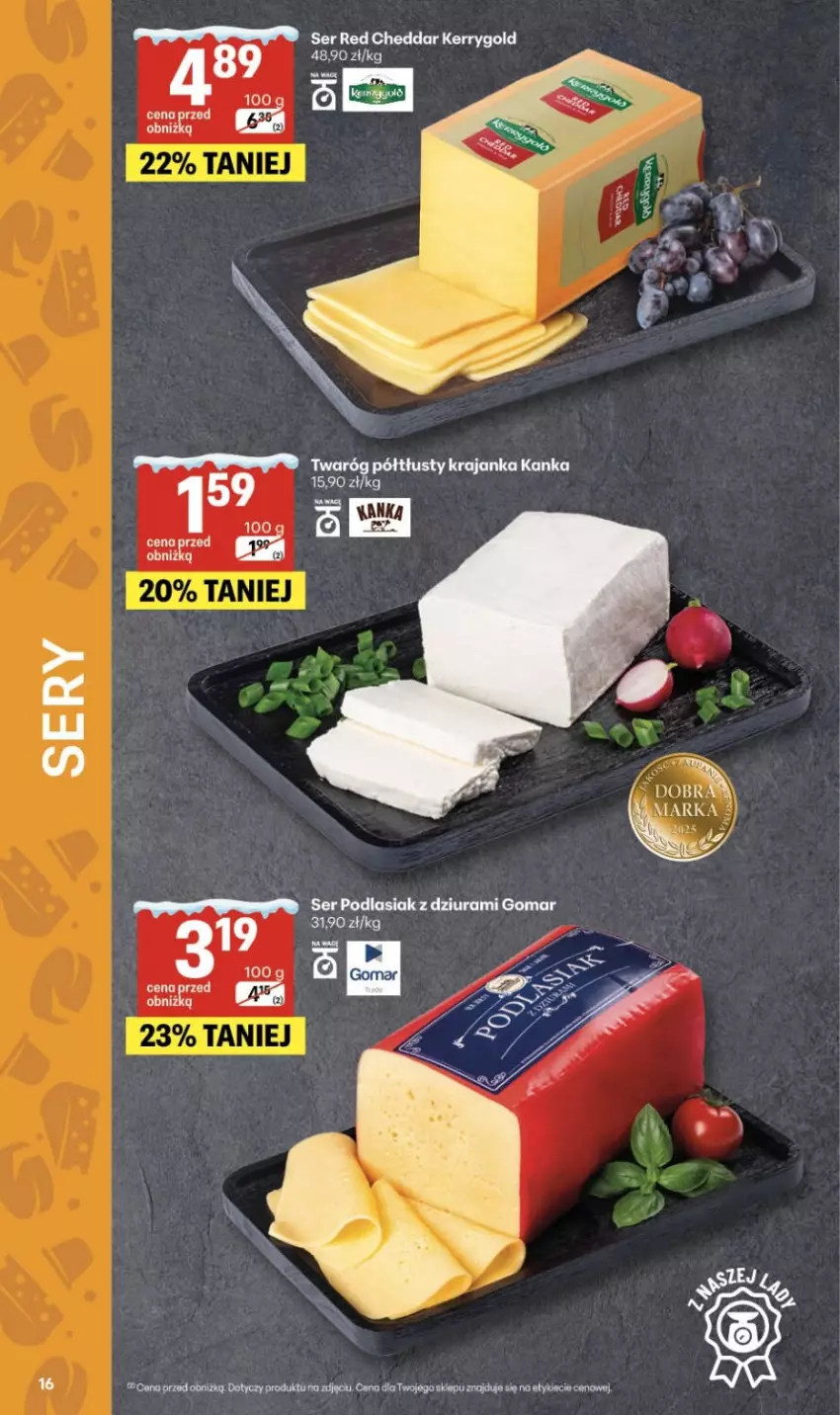 Gazetka promocyjna Delikatesy Centrum - Franczyza DC02 Czwartek - ważna 08.01 do 14.01.2026 - strona 16 - produkty: Cheddar, LG, Ser