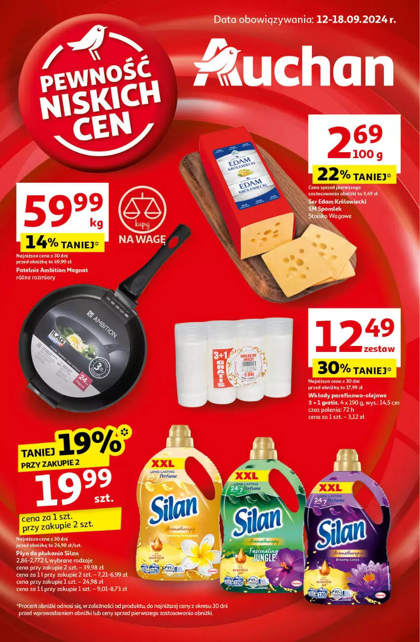 Gazetka promocyjna Auchan - Pewność Niskich Cen Hipermarket - ważna 12.09 do 18.09.2024 - strona 1 - produkty: Ambition, Gra, LG, Olej, Płyn do płukania, Silan