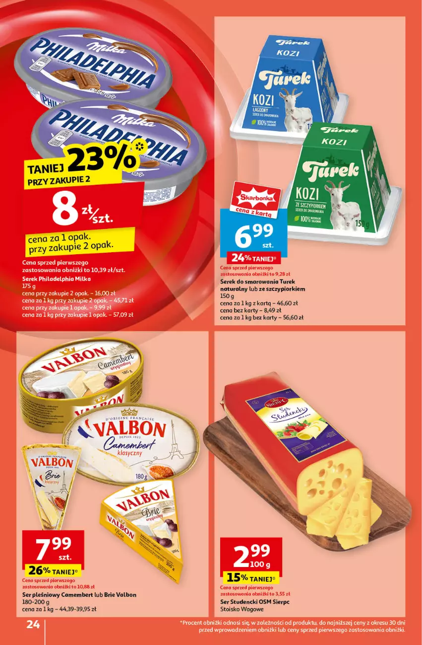 Gazetka promocyjna Auchan - Pewność Niskich Cen Hipermarket - ważna 12.09 do 18.09.2024 - strona 24 - produkty: Brie, Camembert, Ser, Ser pleśniowy, Serek