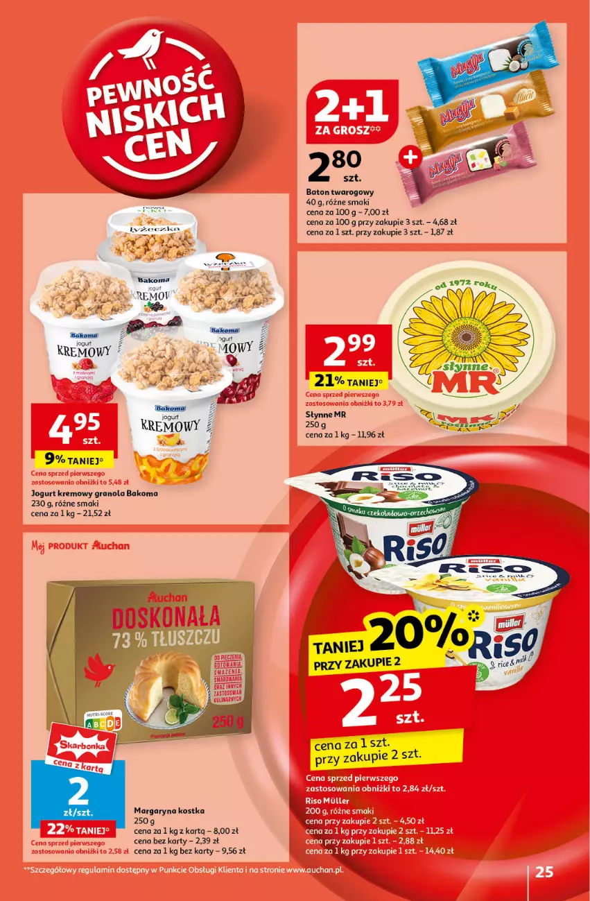 Gazetka promocyjna Auchan - Pewność Niskich Cen Hipermarket - ważna 12.09 do 18.09.2024 - strona 25 - produkty: Bakoma, Baton, Gra, Granola, Jogurt, Margaryna, Por, Słynne