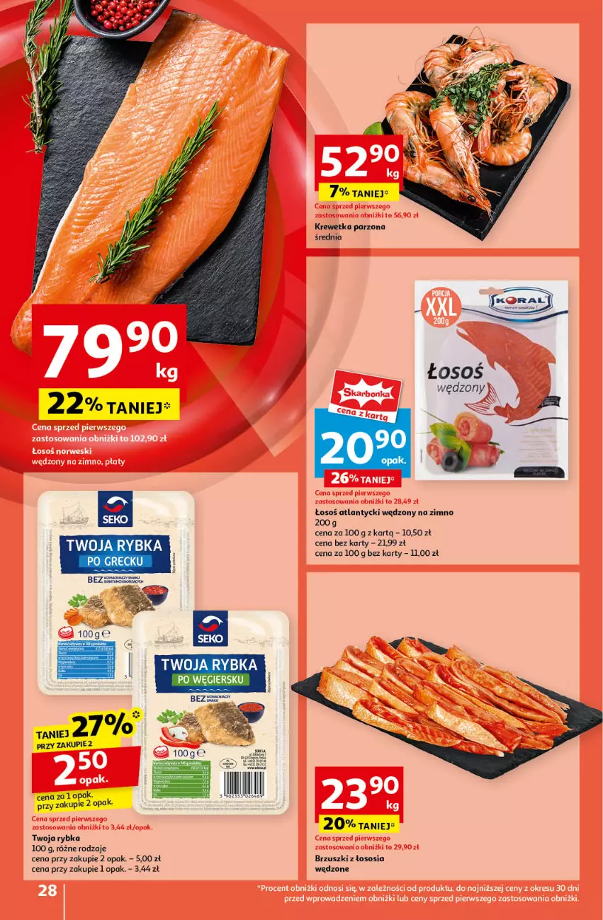 Gazetka promocyjna Auchan - Pewność Niskich Cen Hipermarket - ważna 12.09 do 18.09.2024 - strona 28 - produkty: Brzuszki z łososia, SEKO, Sos