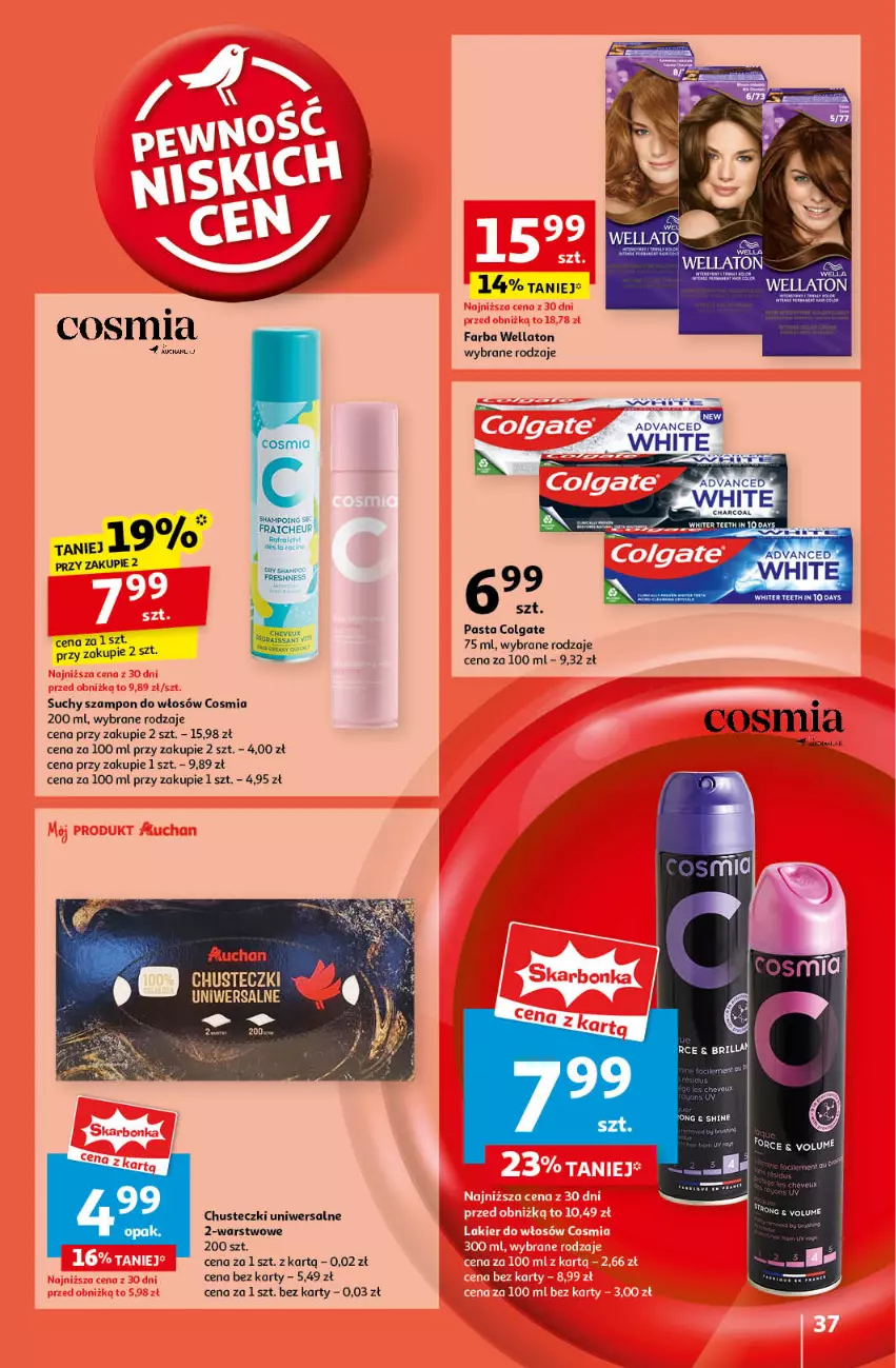 Gazetka promocyjna Auchan - Pewność Niskich Cen Hipermarket - ważna 12.09 do 18.09.2024 - strona 37 - produkty: Chusteczki, Colgate, Fa, LG, Suchy szampon, Szampon, Wella