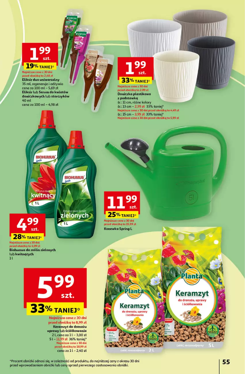 Gazetka promocyjna Auchan - Pewność Niskich Cen Hipermarket - ważna 12.09 do 18.09.2024 - strona 55 - produkty: Biohumus, Keramzyt, Konewka, Mus, Rum, Ser, Serum, Storczyk