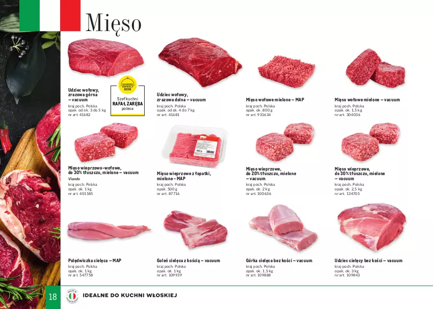 Gazetka promocyjna Makro - Tak smakuje Italia 2022 - ważna 01.05 do 30.06.2022 - strona 18 - produkty: Fa, Górka cielęca, Mięso, Mięso wieprzowe, Mięso wołowe, Udziec cielęcy, Udziec wołowy