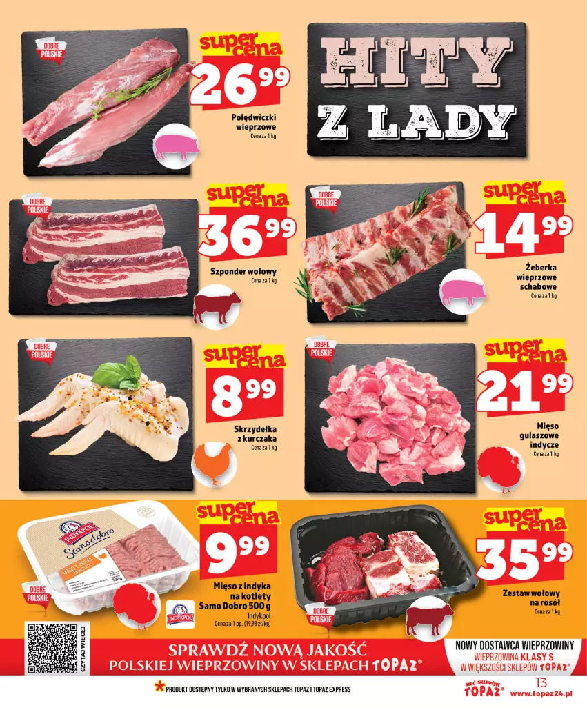 Gazetka promocyjna Topaz - Gazetka - ważna 25.06 do 01.07.2026 - strona 13 - produkty: Kotlet, Kurczak, Mięso, Szponder wołowy, Top