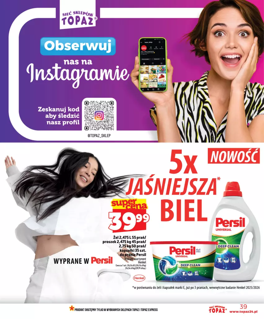 Gazetka promocyjna Topaz - Gazetka - ważna 25.06 do 01.07.2026 - strona 39 - produkty: Persil, Por, Top