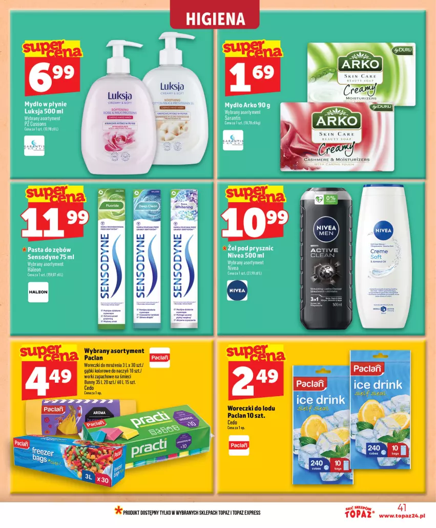 Gazetka promocyjna Topaz - Gazetka - ważna 25.06 do 01.07.2026 - strona 41 - produkty: Luksja, Top, Woreczki do lodu