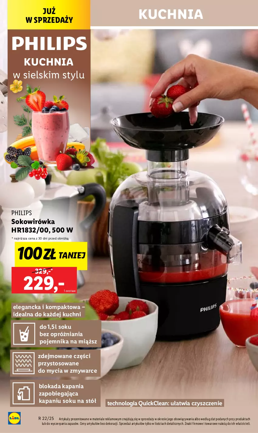 Gazetka promocyjna Lidl - GAZETKA - ważna 09.06 do 21.06.2025 - strona 32 - produkty: Kuchnia, Philips, Pojemnik, Sok, Stół
