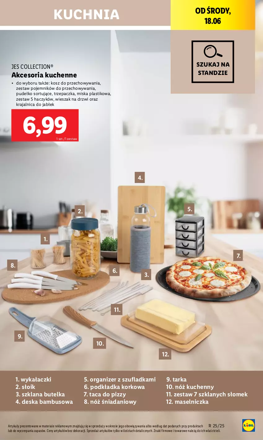 Gazetka promocyjna Lidl - GAZETKA - ważna 09.06 do 21.06.2025 - strona 33 - produkty: Danio, Drzwi, Haczyk, Kosz, Kuchnia, LANA, Maselniczka, Miska, Organizer, Podkład, Podkładka, Pojemnik, Pudełko, Taca, Tarka, Trzepaczka, Wieszak