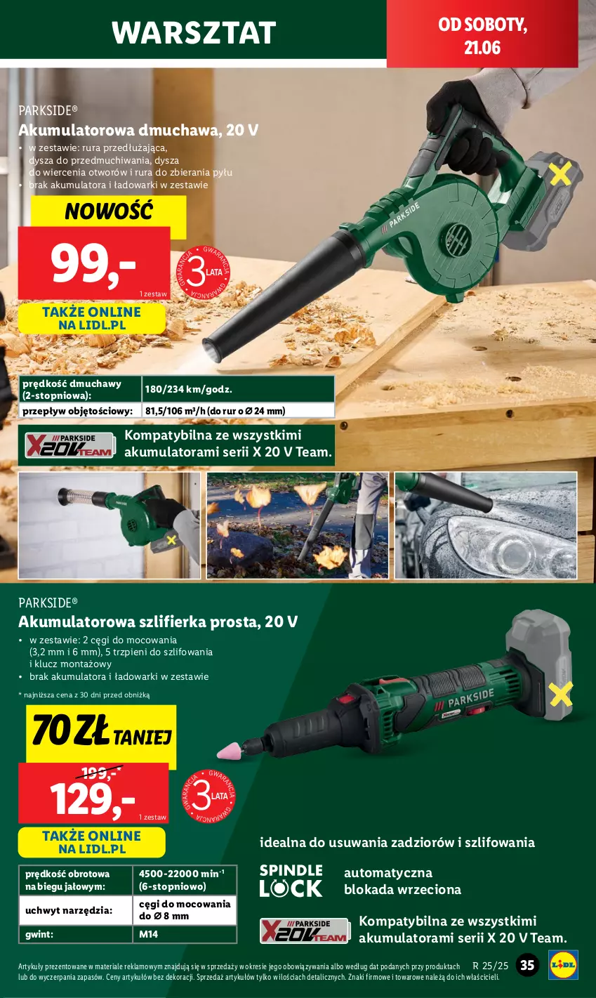 Gazetka promocyjna Lidl - GAZETKA - ważna 09.06 do 21.06.2025 - strona 43 - produkty: Akumulator, Parkside, Rura, Ser, Szlifierka, Top