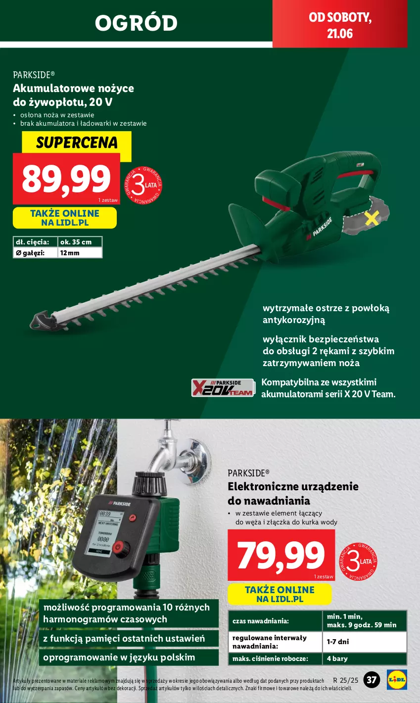 Gazetka promocyjna Lidl - GAZETKA - ważna 09.06 do 21.06.2025 - strona 45 - produkty: Akumulator, Gra, Noż, Nożyce, Ogród, Parkside, Piec, Ser