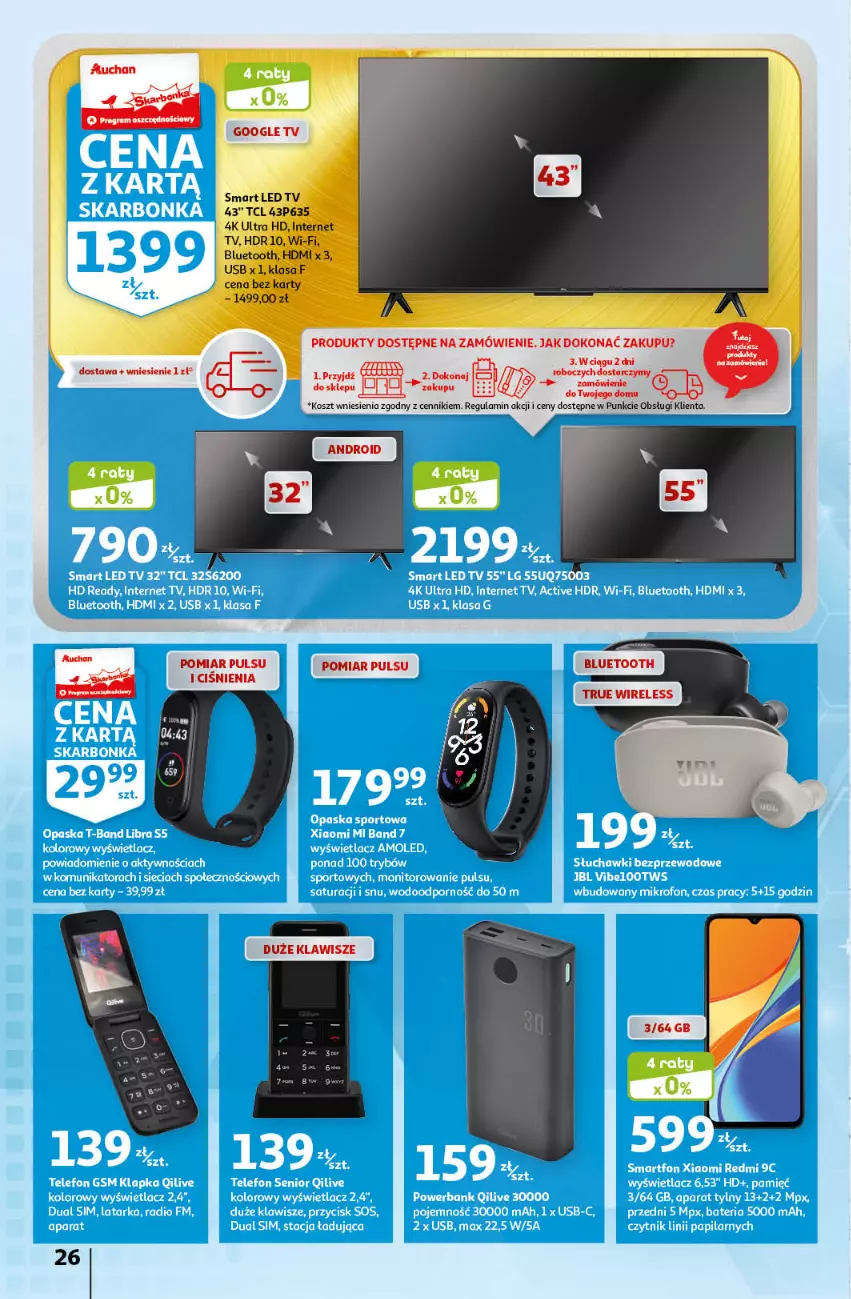 Gazetka promocyjna Auchan - Gazetka Koszyk Oszczędności Auchan Hipermarket - ważna 19.01 do 25.01.2023 - strona 26 - produkty: Kosz, LED TV