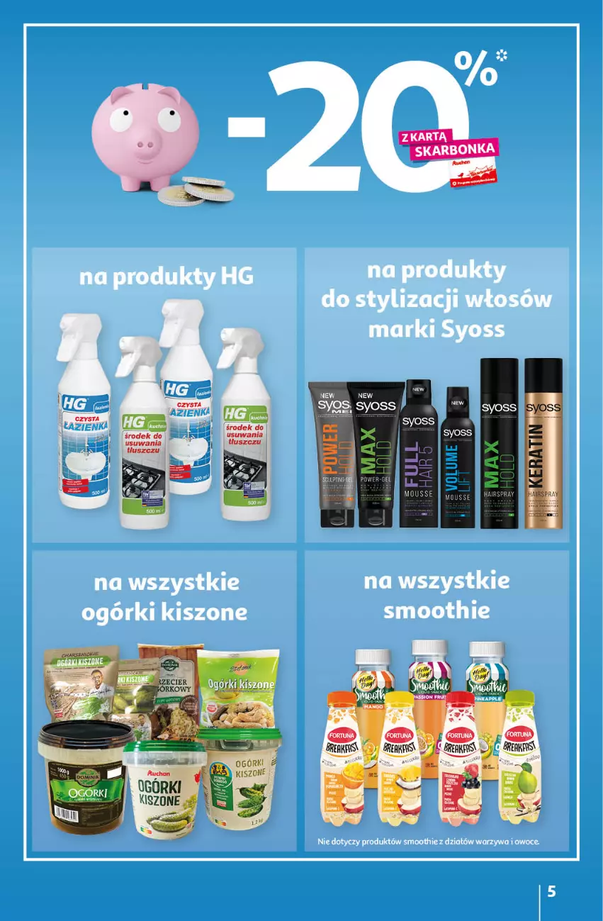 Gazetka promocyjna Auchan - Gazetka Koszyk Oszczędności Auchan Hipermarket - ważna 19.01 do 25.01.2023 - strona 5 - produkty: Owoce, Smoothie, Syoss, Warzywa, Warzywa i owoce