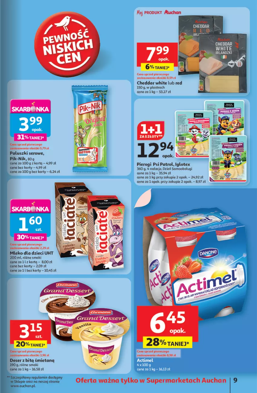 Gazetka promocyjna Auchan - Dobra Zabawa to Poważna Sprawa Supermarket - ważna 29.05 do 04.06.2025 - strona 11 - produkty: Cheddar, Deser, Dzieci, Mleko, Mleko dla dzieci, Pierogi, Psi Patrol, Ser