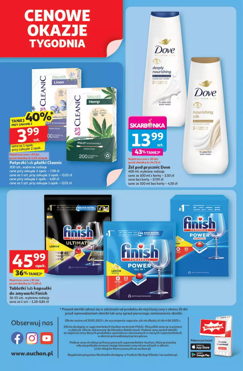 Gazetka promocyjna Auchan - Dobra Zabawa to Poważna Sprawa Supermarket - ważna 29.05 do 04.06.2025 - strona 14 - produkty: Body, Cleanic, Dove, Finish, Gra, Ser, Tablet, Tera, Zmywarki