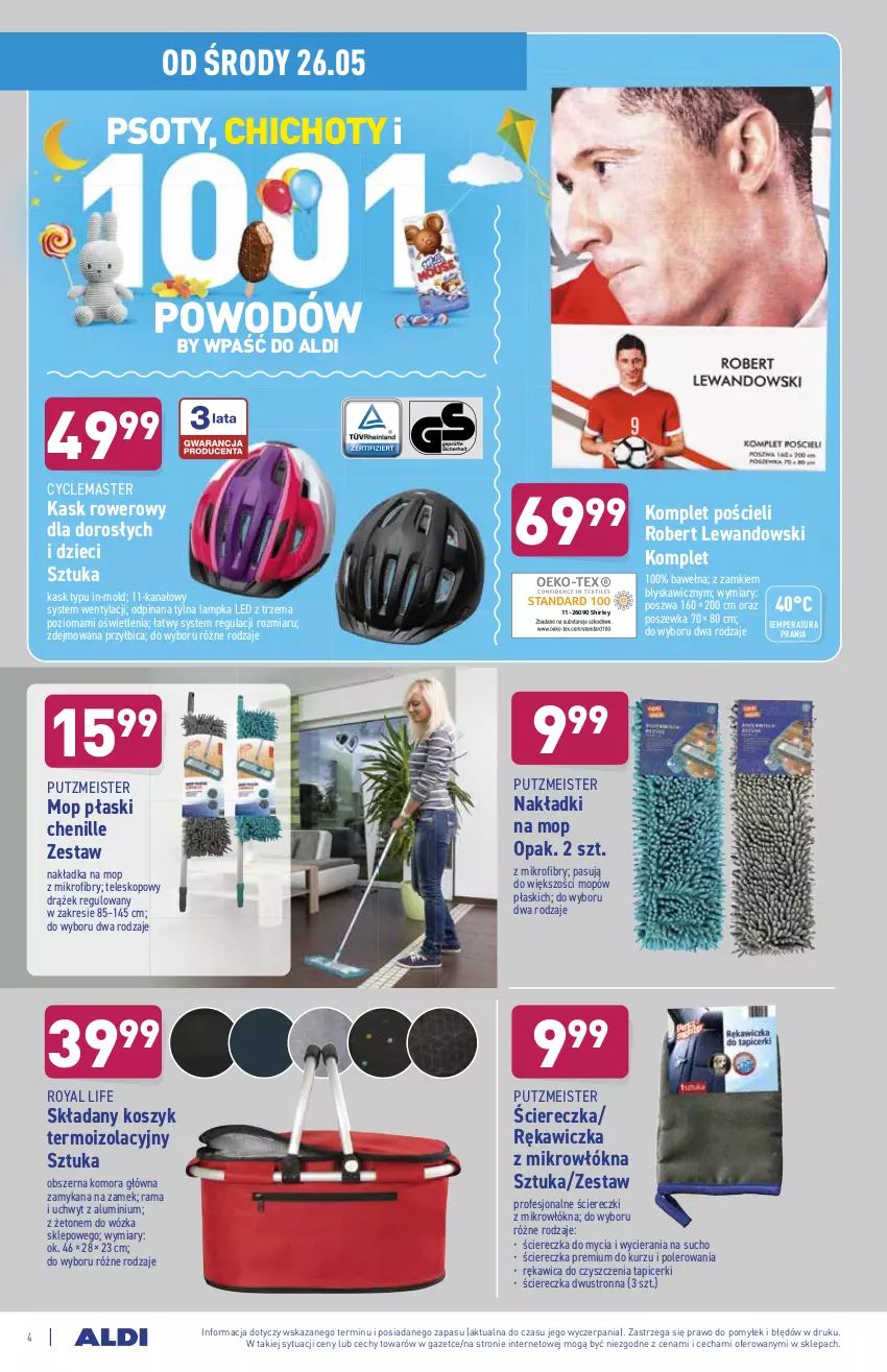 Gazetka promocyjna Aldi - ważna 24.05 do 29.05.2021 - strona 4 - produkty: BIC, Dzieci, Kask, Komplet pościeli, Kosz, Mop, Pościel, Poszewka, Putzmeister, Rama, Rower, Teleskop, Wełna