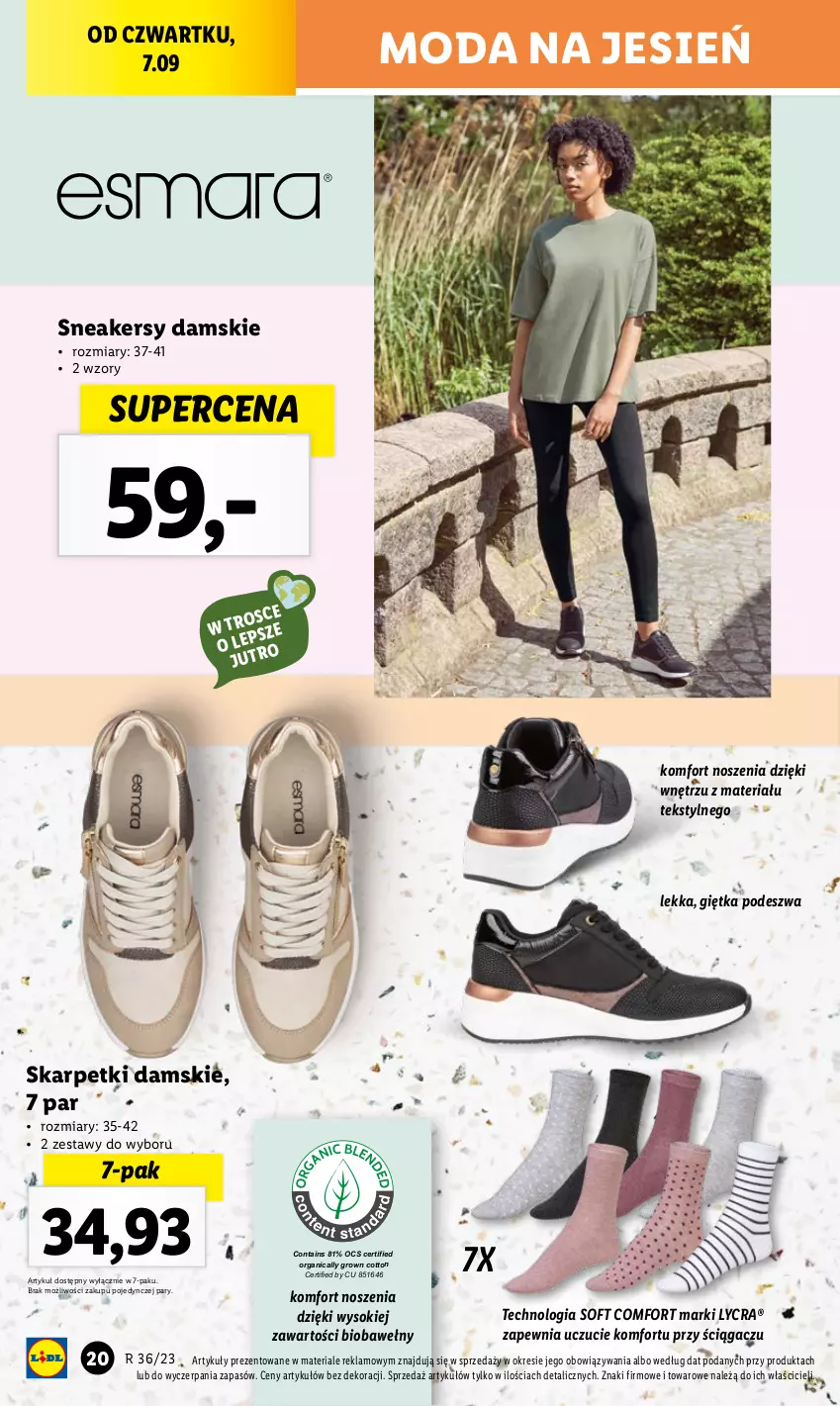 Gazetka promocyjna Lidl - GAZETKA - ważna 04.09 do 09.09.2023 - strona 24 - produkty: Karp, Moda, Skarpetki, Sneakersy, Sok