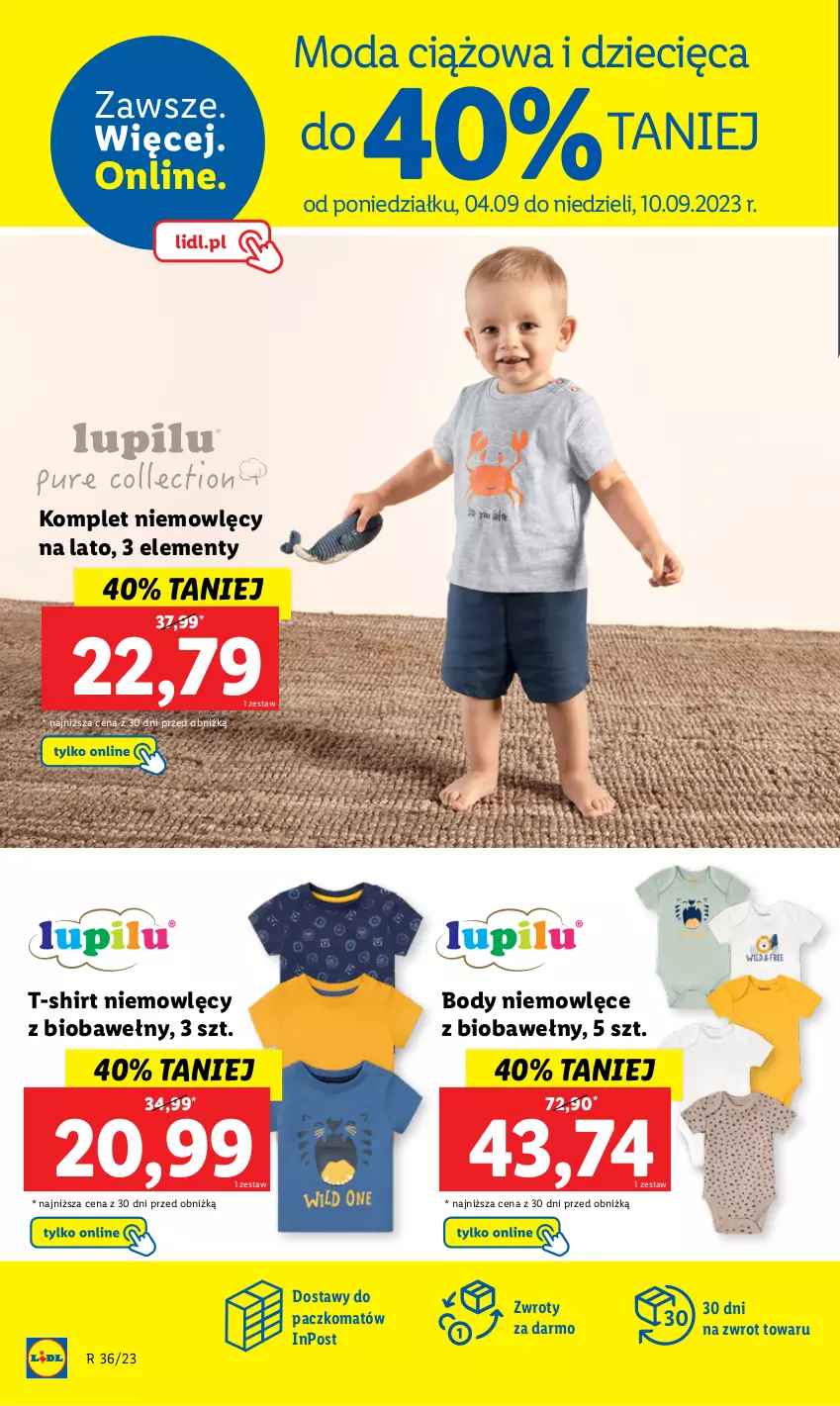 Gazetka promocyjna Lidl - GAZETKA - ważna 04.09 do 09.09.2023 - strona 34 - produkty: Body, Dzieci, Moda, T-shirt