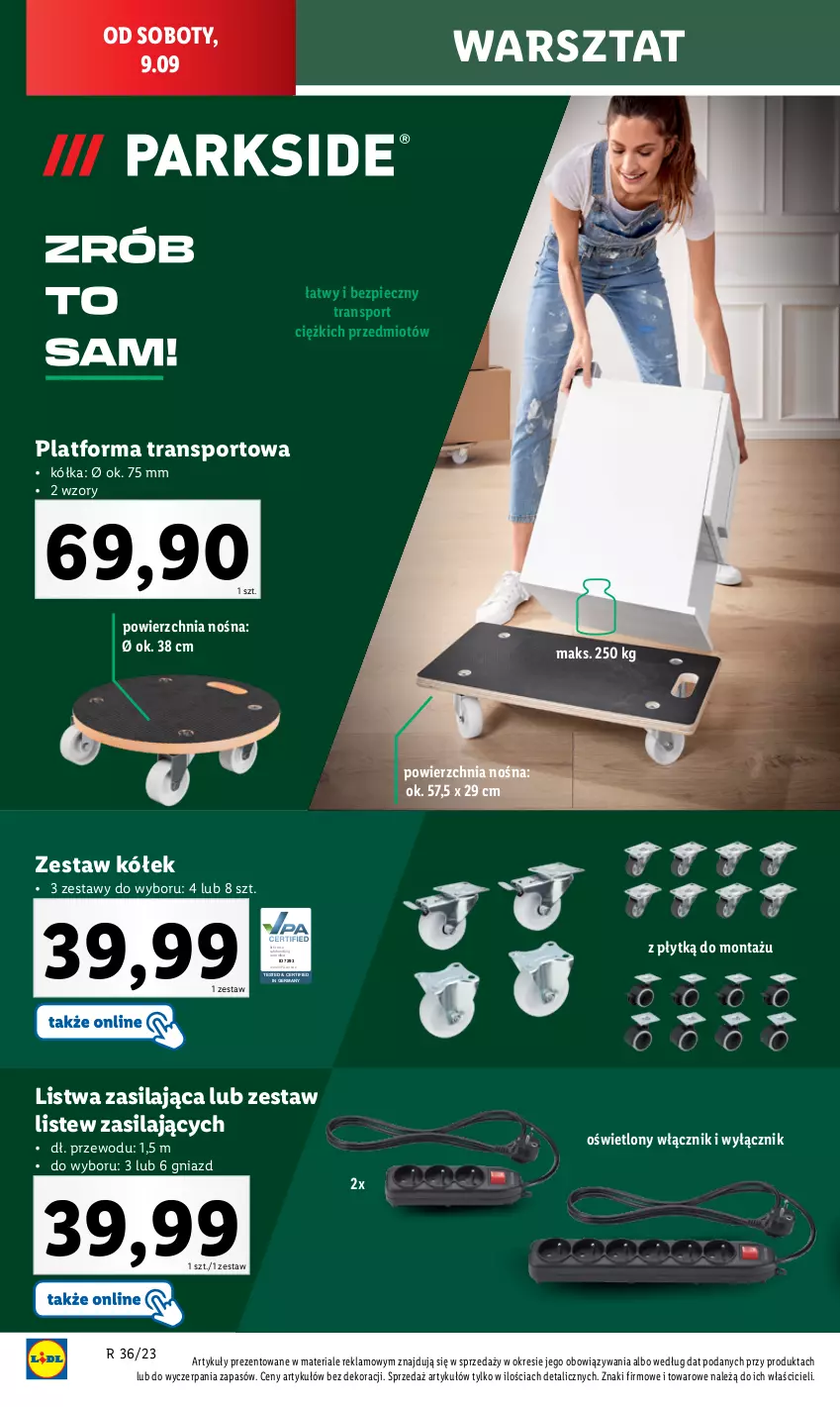 Gazetka promocyjna Lidl - GAZETKA - ważna 04.09 do 09.09.2023 - strona 46 - produkty: Control, Listwa, Piec, Por, Sport, Tran