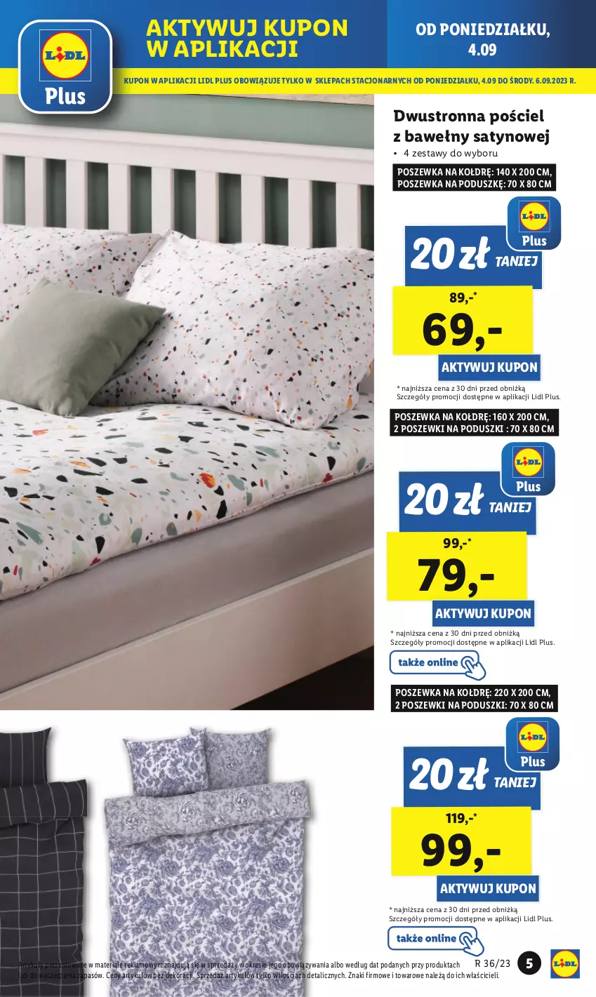 Gazetka promocyjna Lidl - GAZETKA - ważna 04.09 do 09.09.2023 - strona 9 - produkty: Pościel, Poszewka