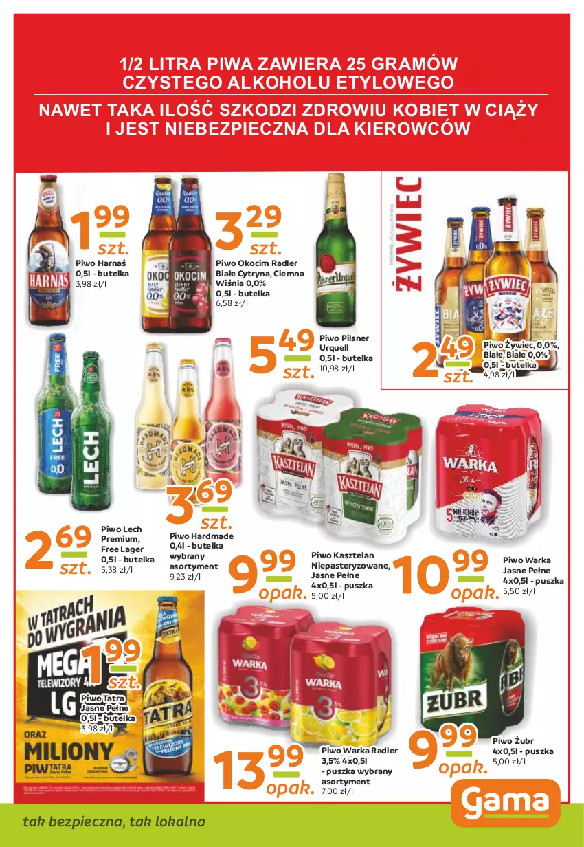 Gazetka promocyjna Gama - Gazetka Gama - ważna 13.05 do 24.05.2021 - strona 11 - produkty: Gra, Harnaś, Kasztelan, Koc, Lech Premium, Okocim, Piec, Pilsner Urquell, Piwa, Piwo, Radler, Tatra, Warka