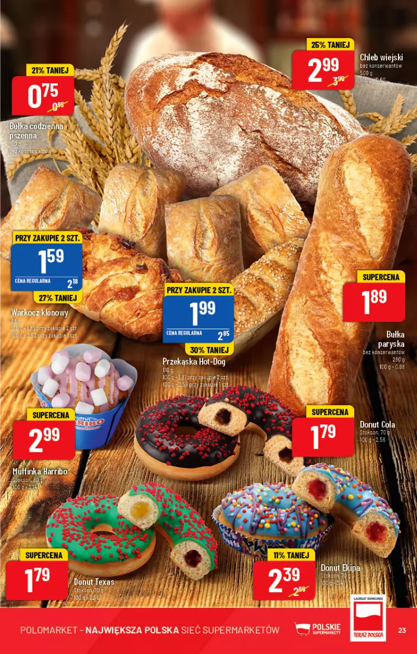 Gazetka promocyjna PoloMarket - Gazetka pomocyjna - ważna 01.06 do 07.06.2022 - strona 23 - produkty: Chleb, Donut