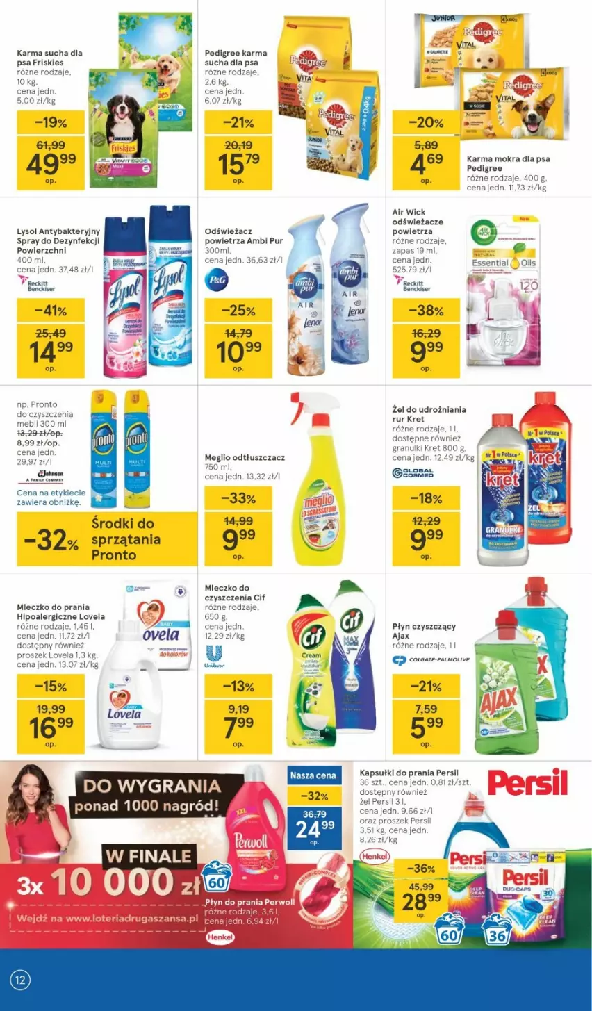 Gazetka promocyjna Tesco - Tesco gazetka - przyszły tydzień - ważna 04.03 do 10.03.2021 - strona 12 - produkty: Cif, Friskies, Gra, Kret, Lovela, Lysol, Mleczko, Mleczko do prania, Odtłuszczacz, Pedigree, Pronto, Pur, Ser