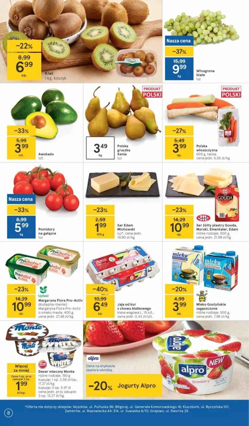 Gazetka promocyjna Tesco - Tesco gazetka - przyszły tydzień - ważna 04.03 do 10.03.2021 - strona 8 - produkty: Alpro, Edam, Ementaler, Gouda, Jaja, Jogurt, Lack, Mleko, Pomidory, Ser