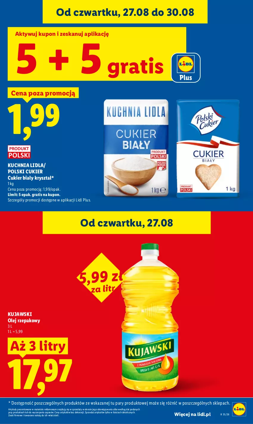 Gazetka promocyjna Lidl - Gazetka ważna od 27.08 do 30.08 - ważna 27.08 do 30.08.2026 - strona 11 - produkty: Cukier, Gra, Kuchnia, Kujawski, Olej, Olej rzepakowy
