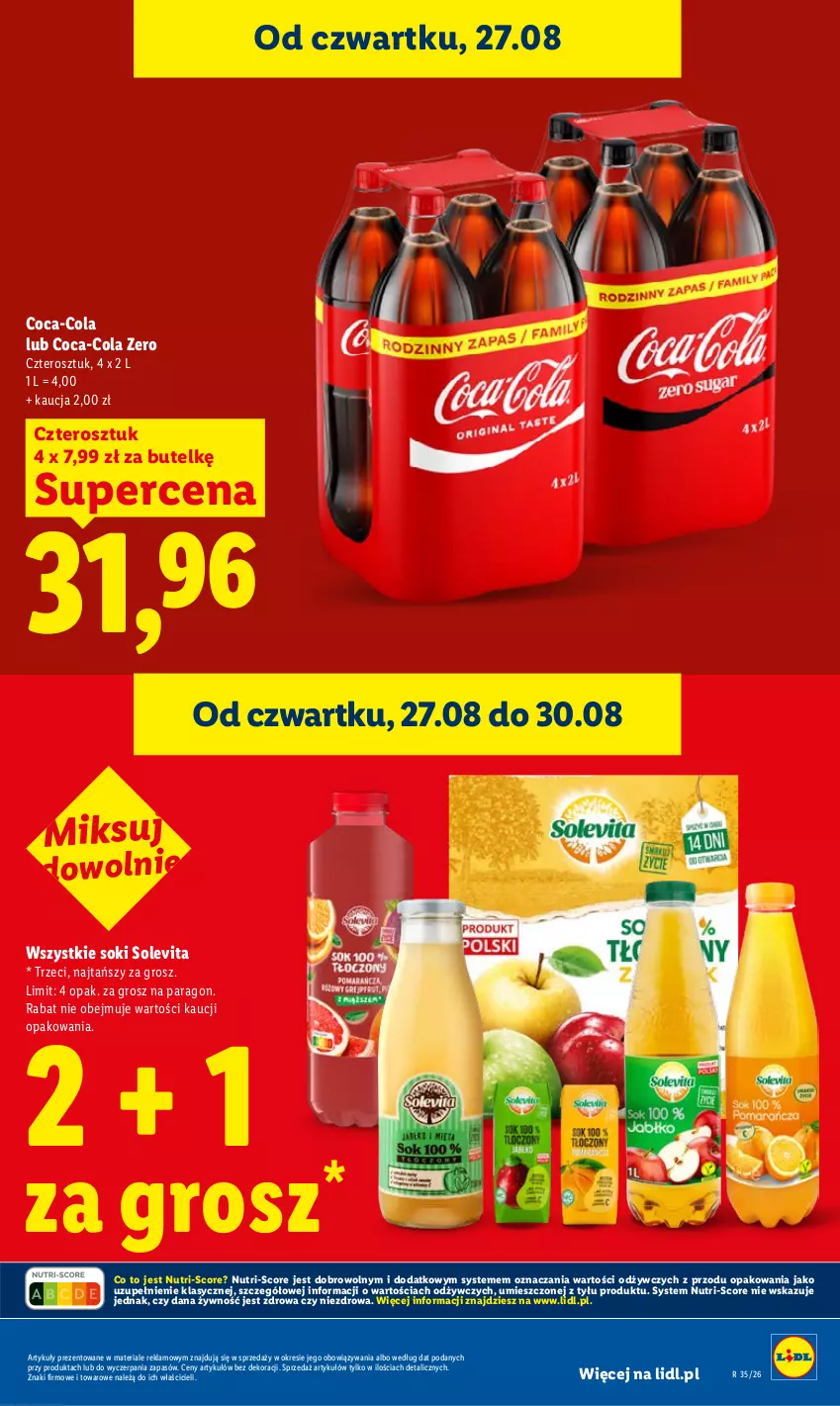 Gazetka promocyjna Lidl - Gazetka ważna od 27.08 do 30.08 - ważna 27.08 do 30.08.2026 - strona 23 - produkty: Coca-Cola, Sok