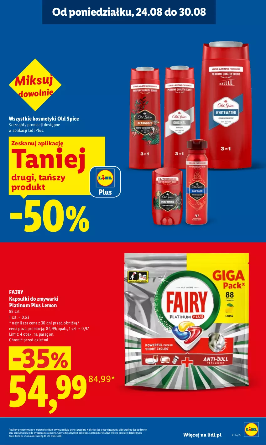 Gazetka promocyjna Lidl - Gazetka ważna od 27.08 do 30.08 - ważna 27.08 do 30.08.2026 - strona 25 - produkty: Fa, Fairy, Old Spice, Zmywarki