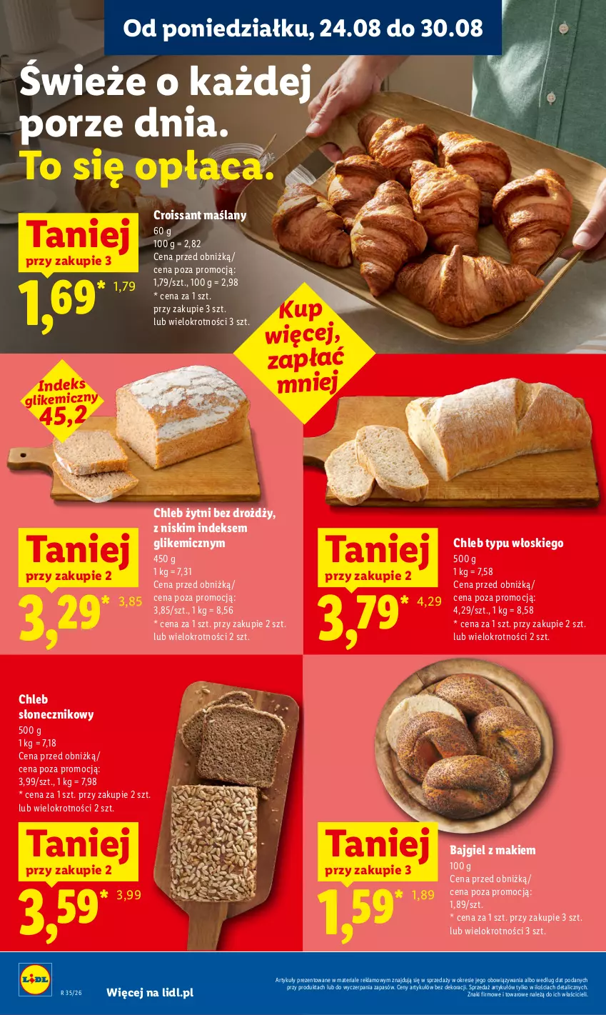 Gazetka promocyjna Lidl - Gazetka ważna od 27.08 do 30.08 - ważna 27.08 do 30.08.2026 - strona 44 - produkty: Chleb, Chleb typu włoskiego, Croissant, Por