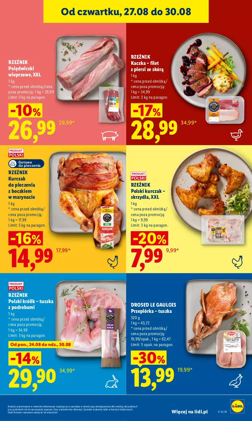 Gazetka promocyjna Lidl - Gazetka ważna od 27.08 do 30.08 - ważna 27.08 do 30.08.2026 - strona 47 - produkty: Kaczka, Królik, Kurczak, Piec, Przepiórka, Tusz