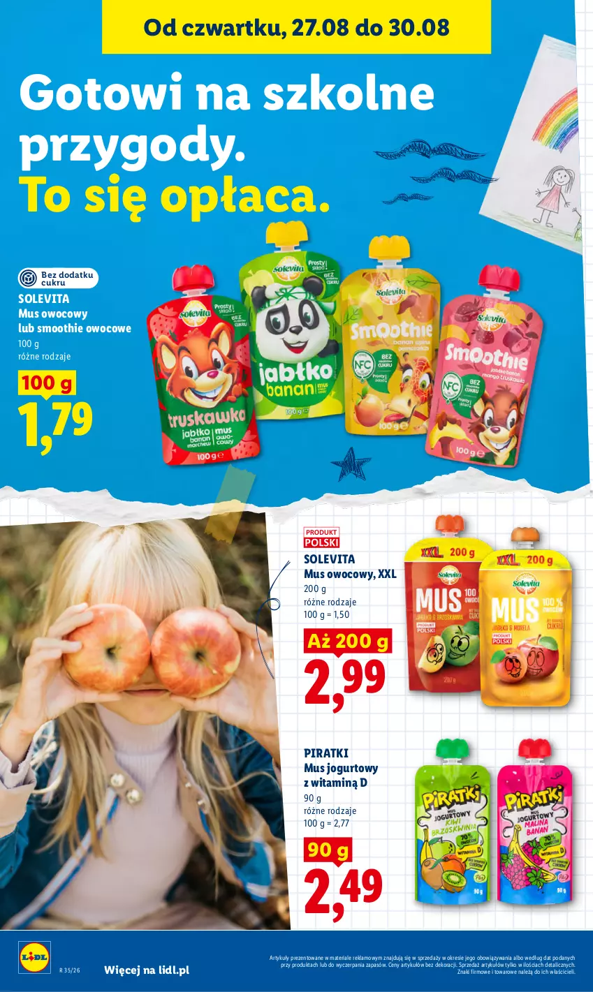 Gazetka promocyjna Lidl - Gazetka ważna od 27.08 do 30.08 - ważna 27.08 do 30.08.2026 - strona 60 - produkty: Jogurt, Mus, Smoothie