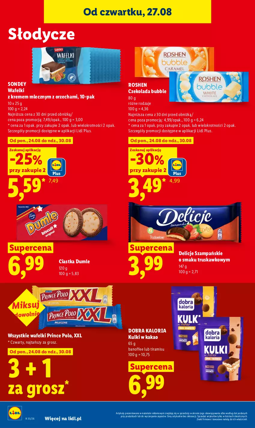 Gazetka promocyjna Lidl - Gazetka ważna od 27.08 do 30.08 - ważna 27.08 do 30.08.2026 - strona 72 - produkty: Ciastka, Czekolada, Delicje, Kakao, Prince Polo