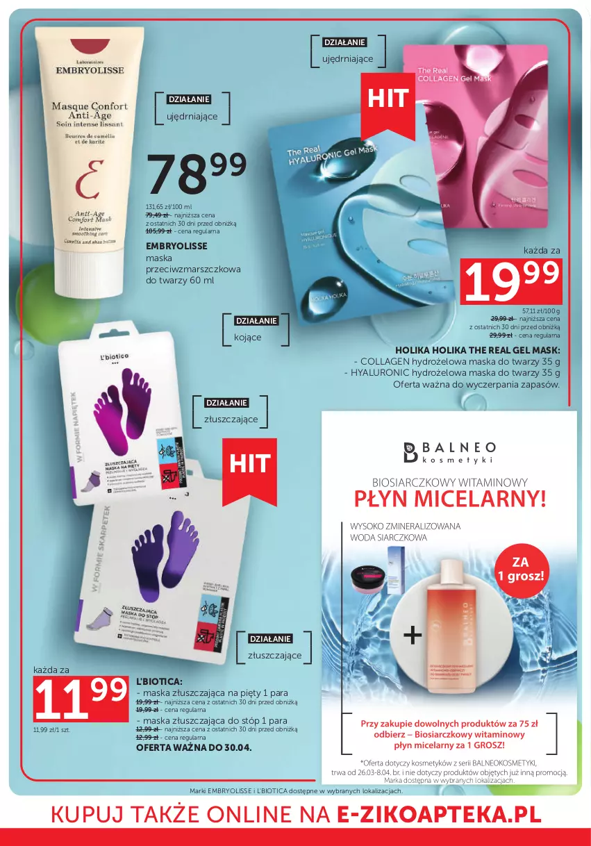 Gazetka promocyjna Ziko - Gazetka Ziko Dermo - ważna 26.03 do 08.04.2026 - strona 10 - produkty: Apteka, Embryolisse, Holika Holika, L'Biotica, Mars, Maska, Maska do twarzy