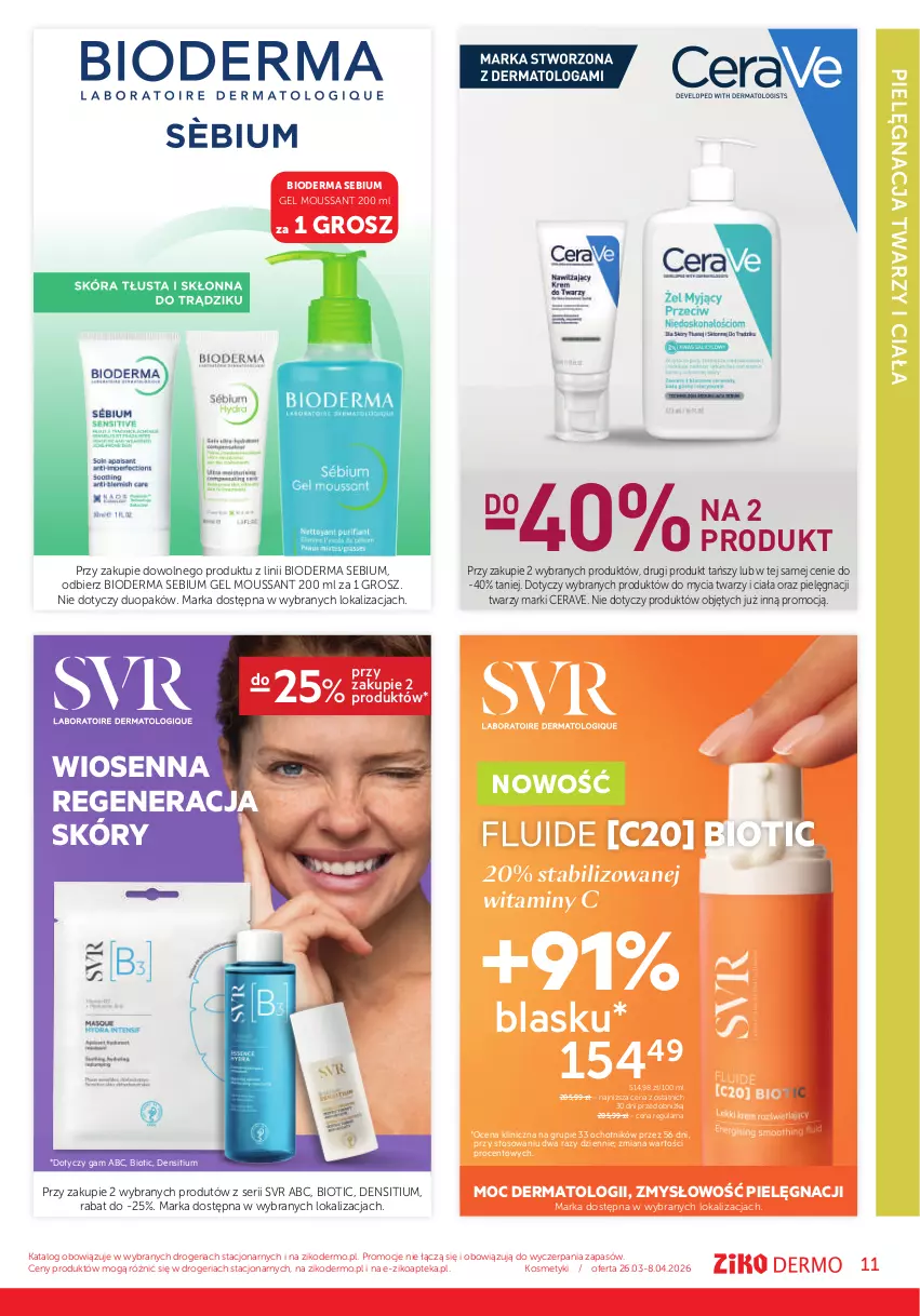 Gazetka promocyjna Ziko - Gazetka Ziko Dermo - ważna 26.03 do 08.04.2026 - strona 11 - produkty: Apteka, Bioderma, CeraVe, Cetaphil, Ser, SVR
