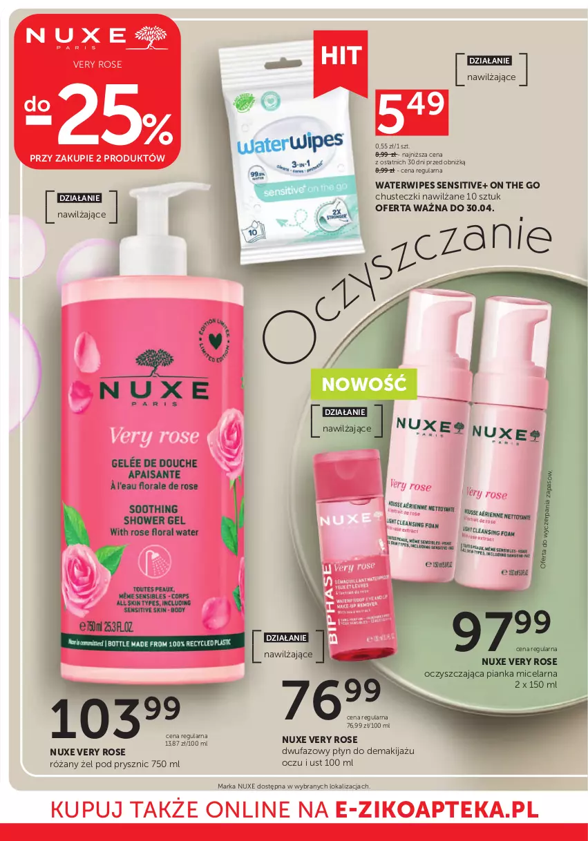 Gazetka promocyjna Ziko - Gazetka Ziko Dermo - ważna 26.03 do 08.04.2026 - strona 12 - produkty: Apteka, Chusteczki, Fa, Makijaż, Nuxe, Róża