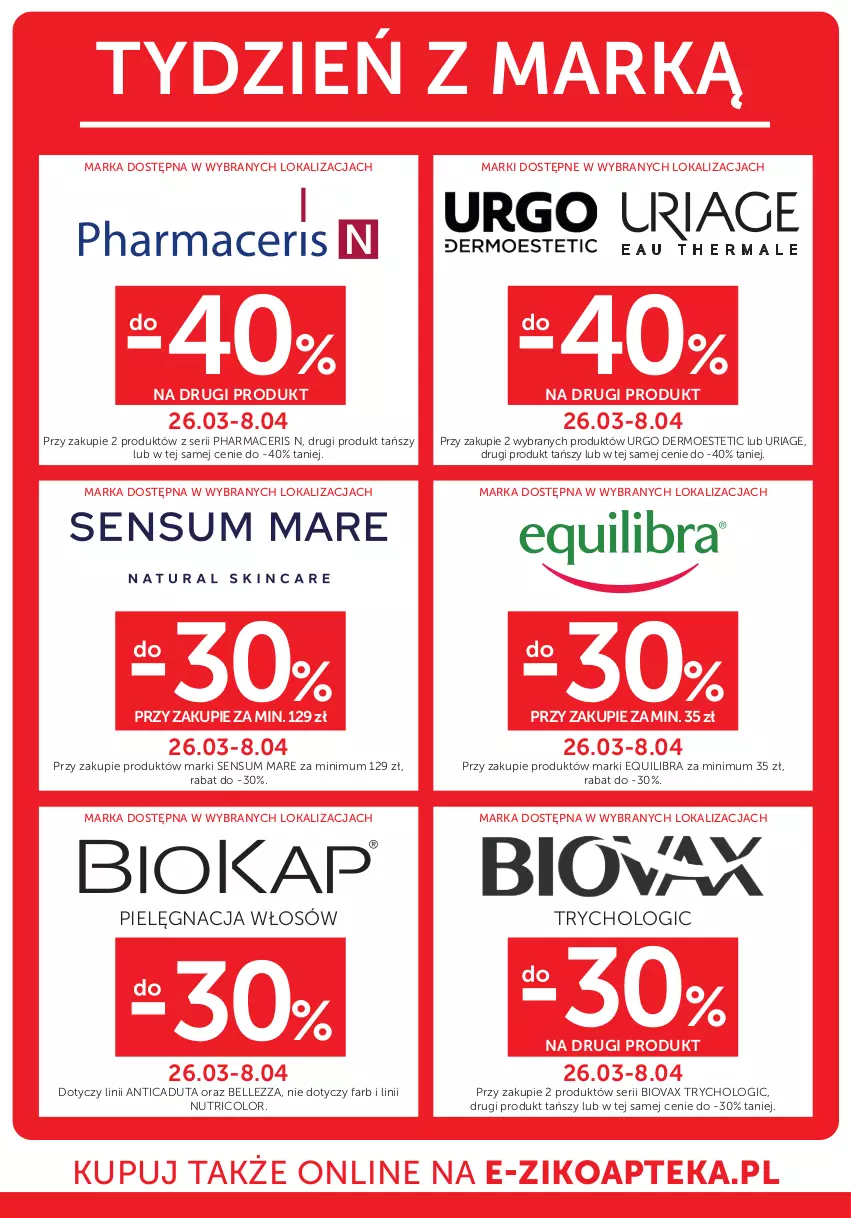 Gazetka promocyjna Ziko - Gazetka Ziko Dermo - ważna 26.03 do 08.04.2026 - strona 18 - produkty: Acer, Apteka, Bell, Biovax, Fa, Pharmaceris, Pielęgnacja włosów, Ser, Urgo