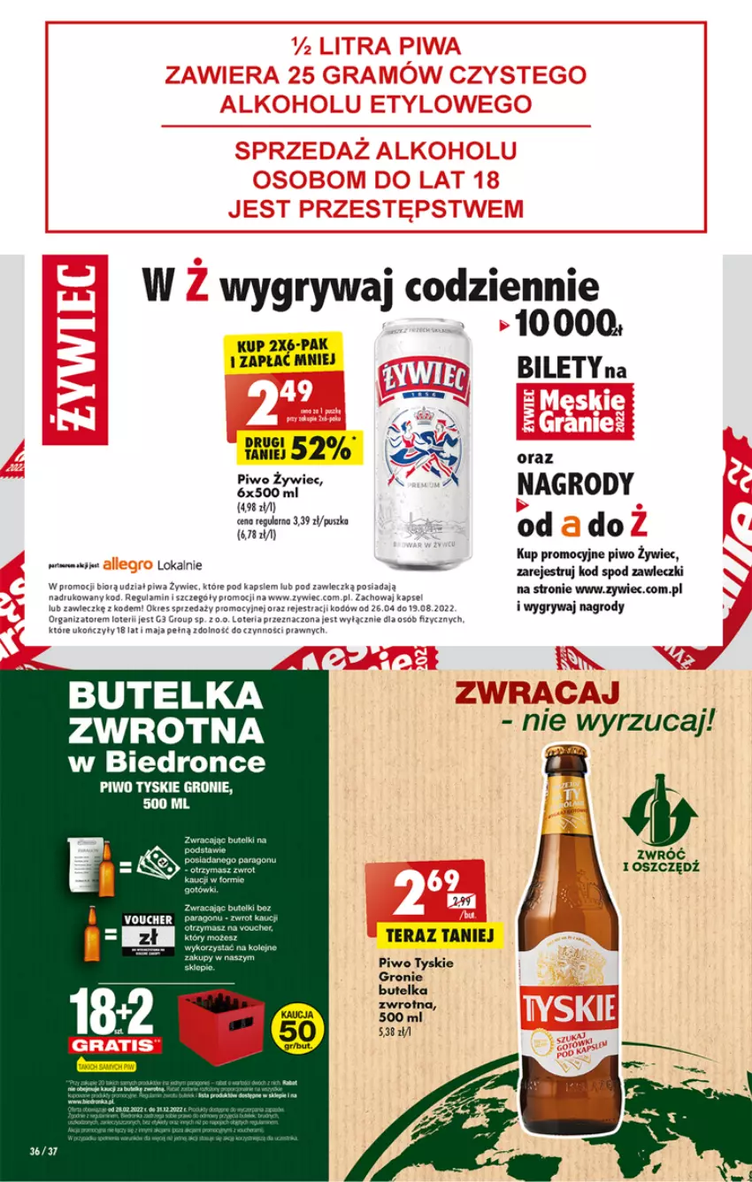 Gazetka promocyjna Biedronka - ważna 11.07 do 16.07.2022 - strona 36 - produkty: Fa, Gry, Olej, Piwa, Piwo, Tera, Tyskie